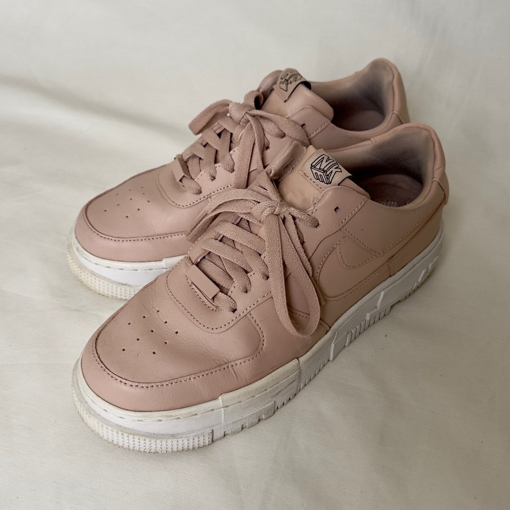Nike Pink Platform Air Force 1s size 9